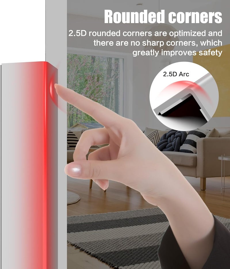 Frychee ‎ Wall Corner Protector, Walls Edge Protector，Self-Adhesive Wall Corner Guards,PVC Double Side Edge Protector， Furniture Stairs Guard (Gray 2PCS 120cm/47.2in) - Image 4